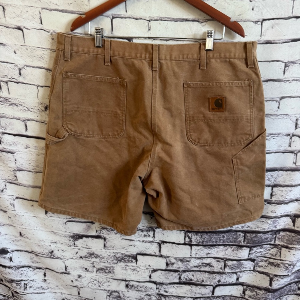 CARHARTT MENS B25 BRN WASHED DUCK CANVAS WORK CARPENTER SHORTS SZ 42